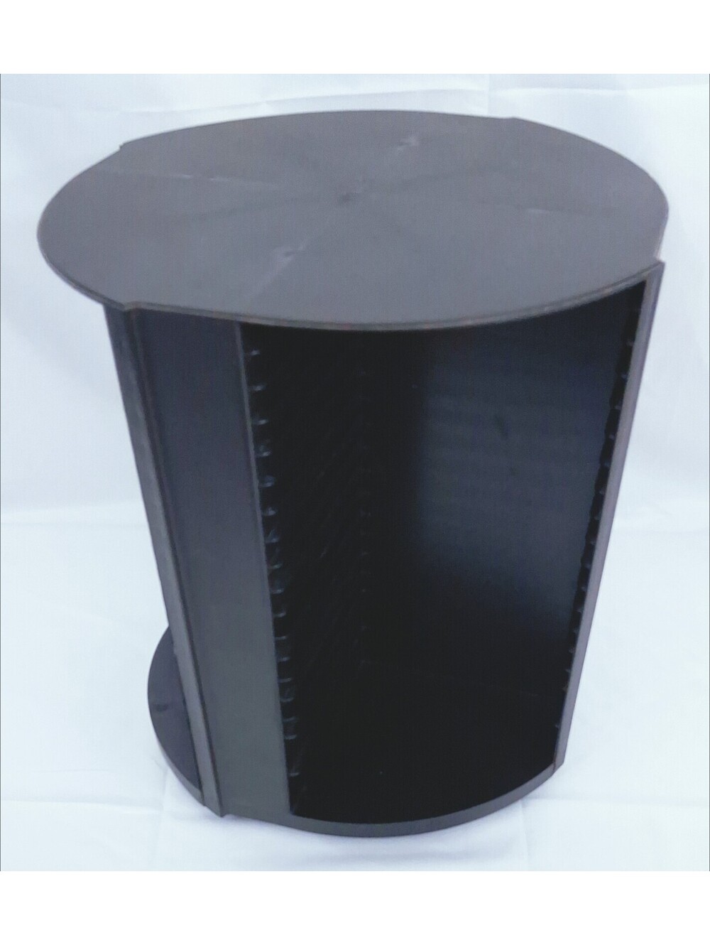 LASERLINE 80 CD Storage Spinning Carousel Rack Tower Rotating Black Round